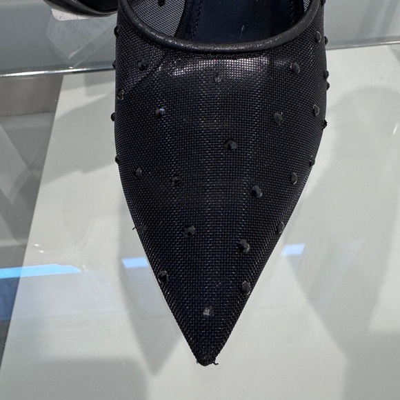 YSL Saint Laurent Black Anja Rhinestone Mesh Heels (sz 35.5) - Picture 13 of 16